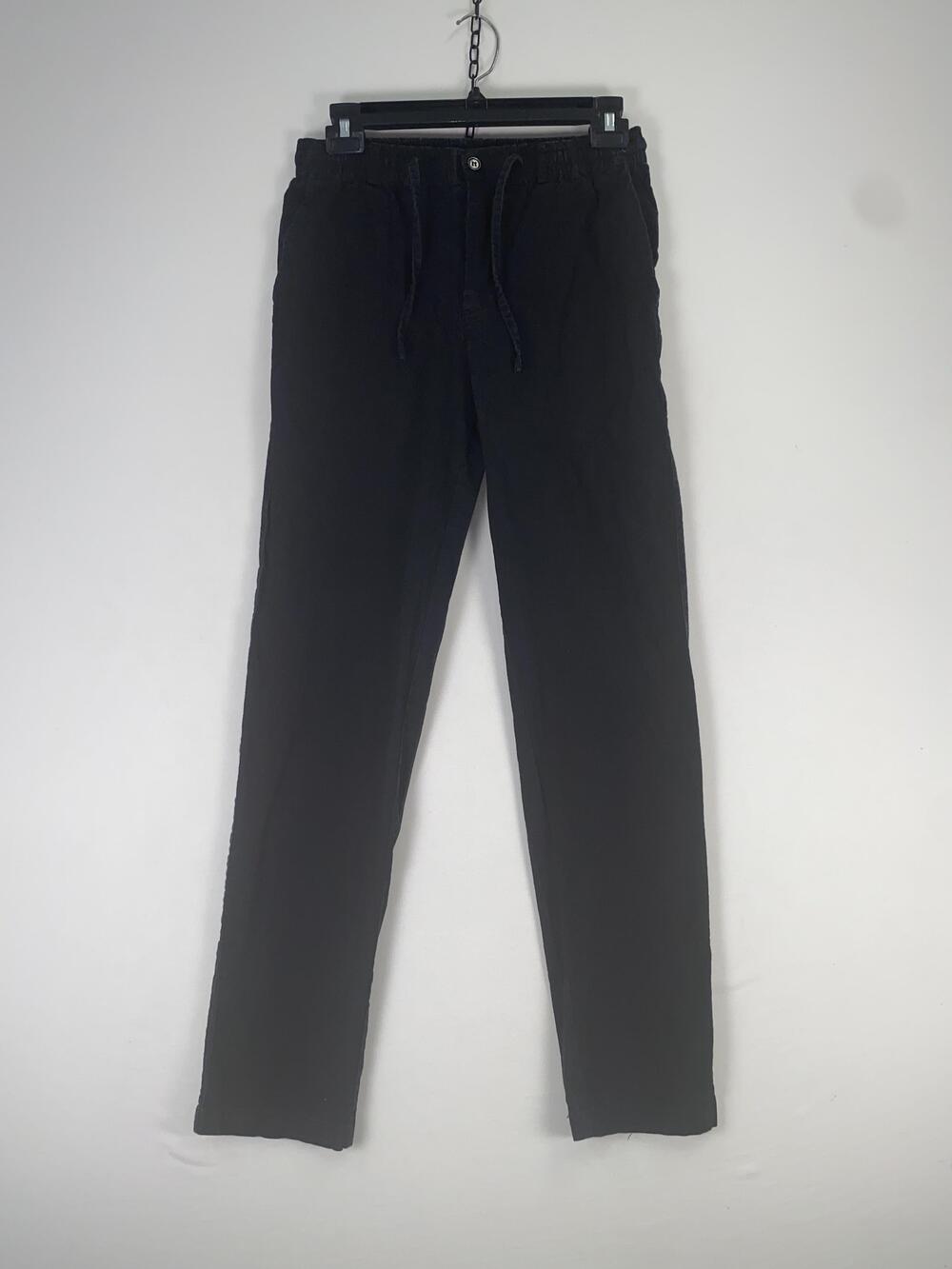 Sailwind Chino Pants Mens 30x30 Black Linen Viscose Straight Leg Drawstring